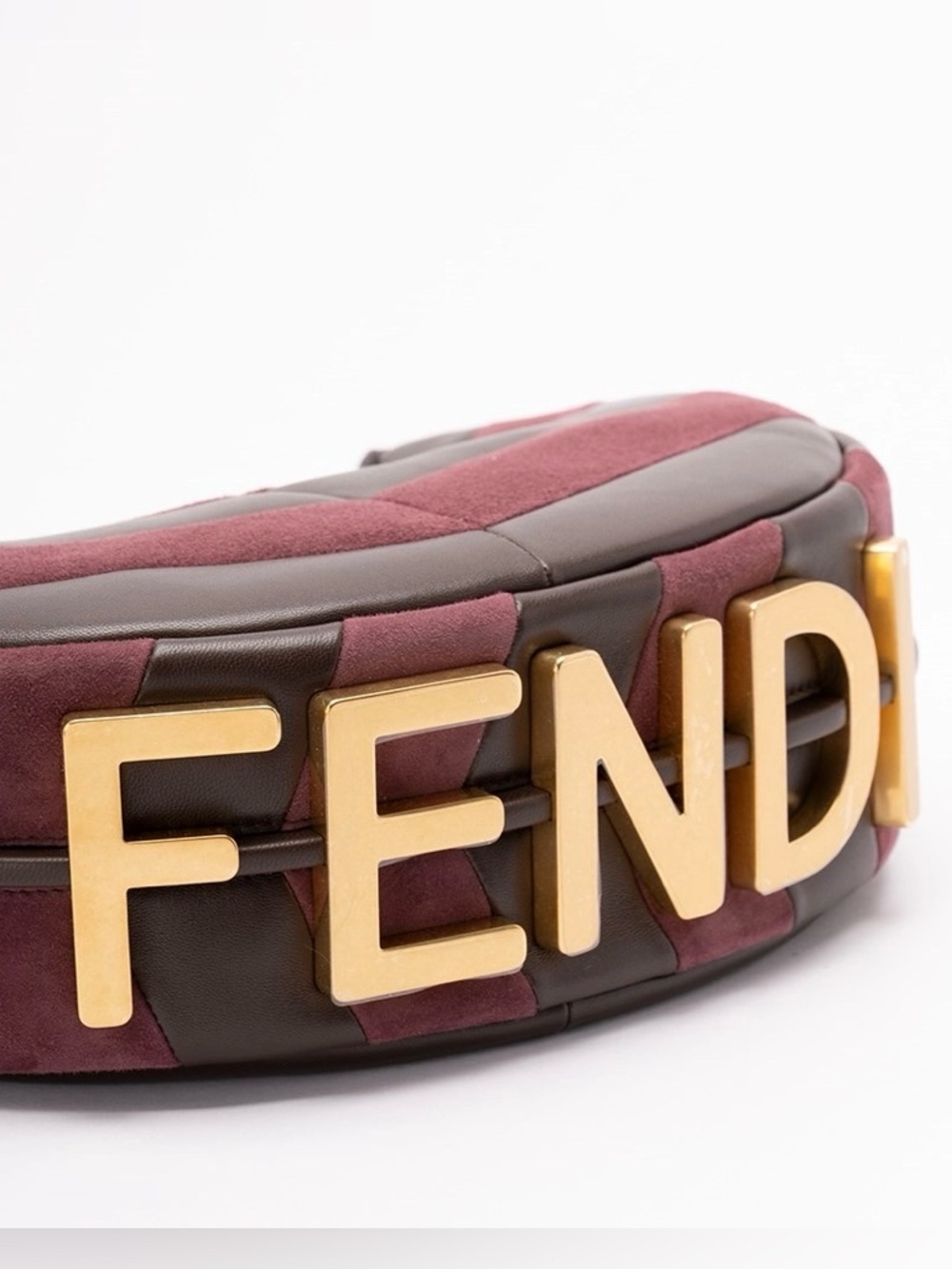 FENDI Fendigraphy chevron pattern hobo shoulder bag - Picture 2 of 6